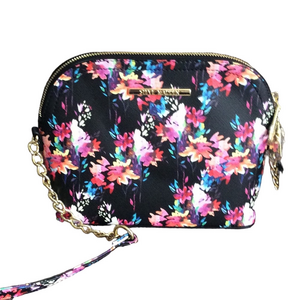 Steve Madden Black Floral Satchel NWT